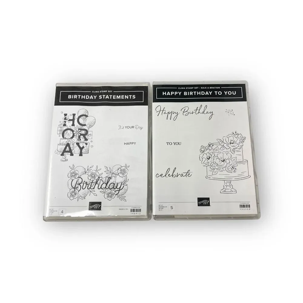Stampin’ Up! Happy Birthday Rubber Stamp Set of 2 Sets 152308 148612 New Unused
